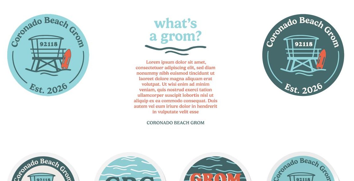 Grom Life Coronado sticker sheet